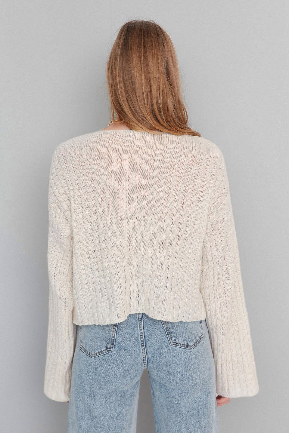 Mercerized Look Wool Wide Pattern Basic Knitwear Sweater TWOAW23KZ01844