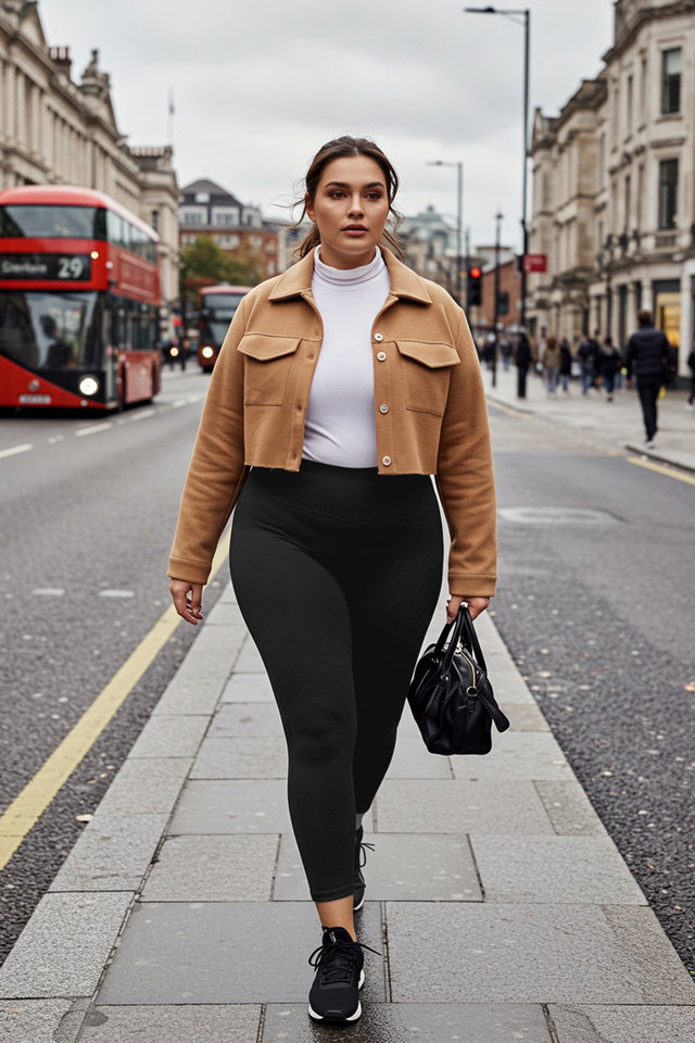 Black - Black Knitted Recovery Plus Size Sports Leggings Tbbss22Ty0020