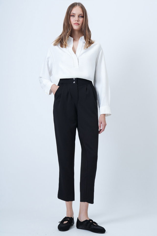 Women's Brown High Waist Carrot Trousers ALC-X11148