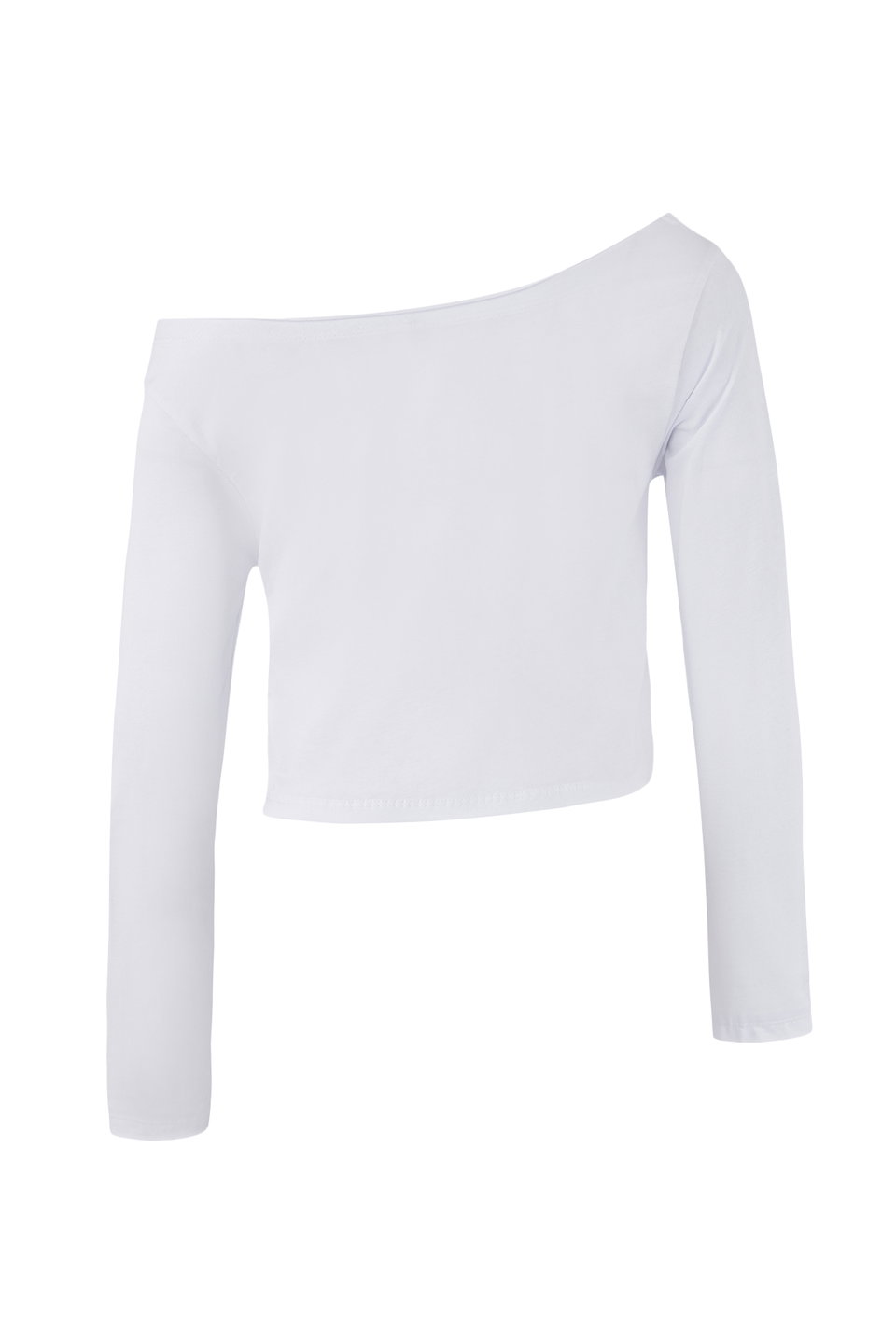 100% Cotton Asymmetrical Boat Neck Relaxed/Comfortable Cut Knitted T-Shirt TWOAW26TS00016