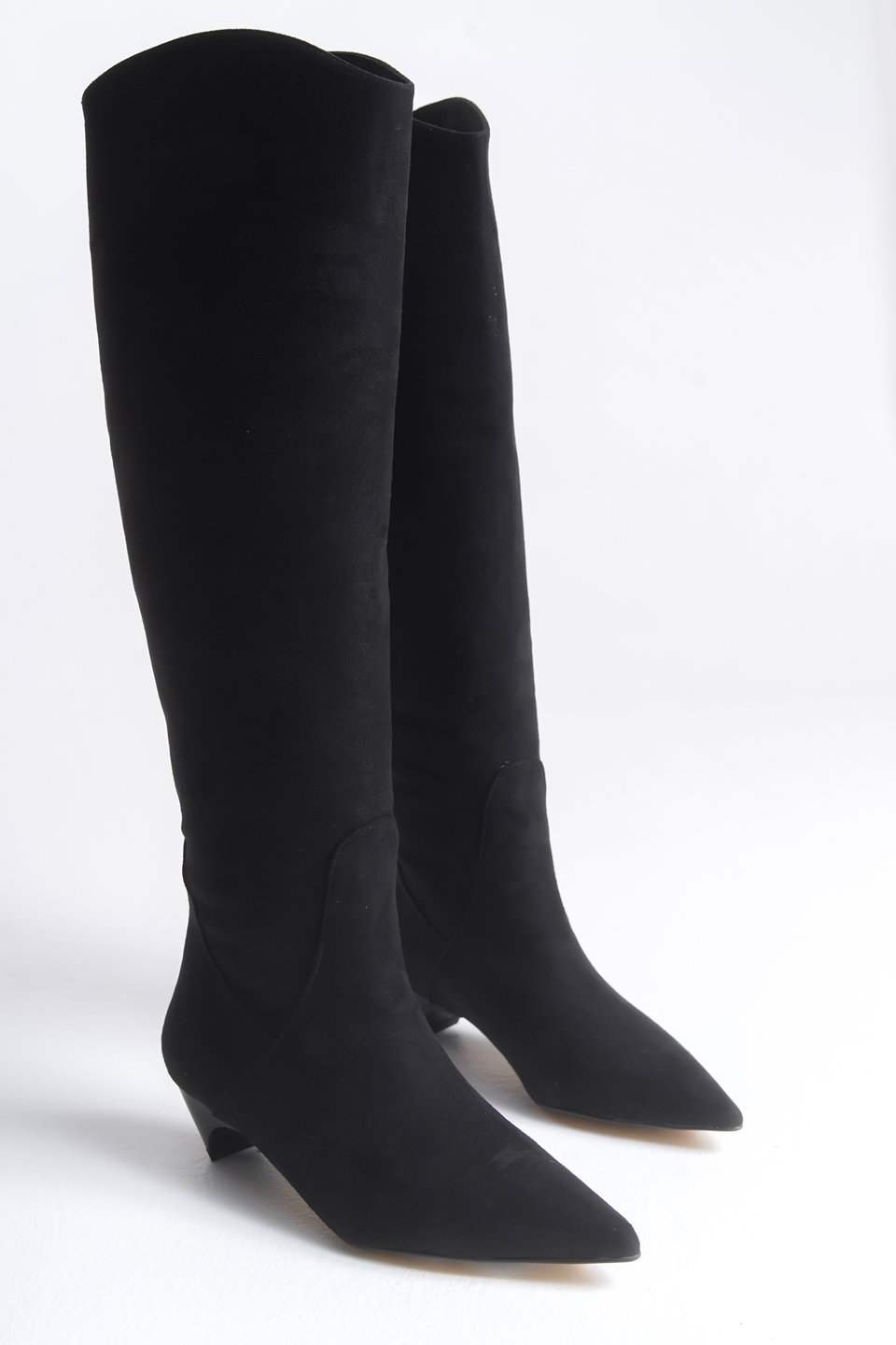 Women's Triangle Kitten Heel Premium Suede Boots Takaw26Cz00023