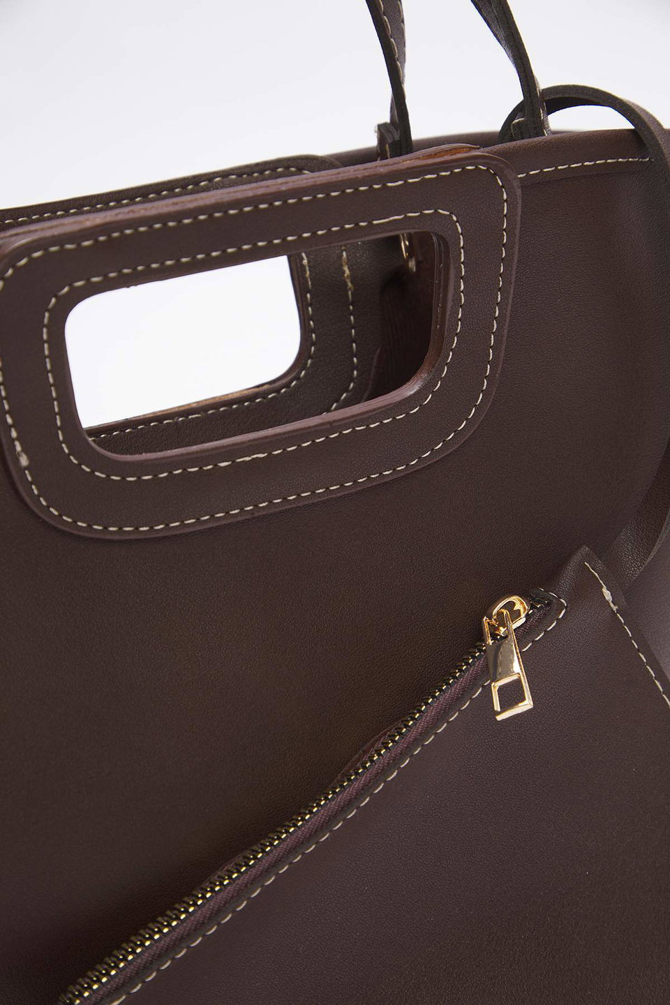 Stitched Detailed Dual Use Bucket Hand and Shoulder Bag TAKAW26OC00001