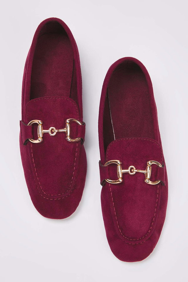 Sour cherry - Cherry Brown Suede Accessory Detailed Women's Loafer Shoes TAKSS25LA00000