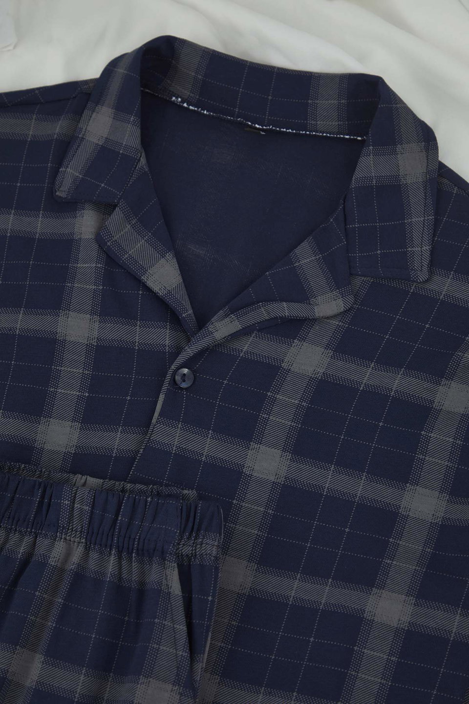 Regular Cut Plaid/Checked Shirt-Pants Knitted Pajama Set TMNAW26PT00014