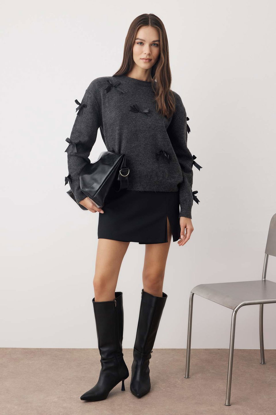 Soft Texture Ribbon/Bow Detailed Knitwear Sweater TWOAW25KZ00155
