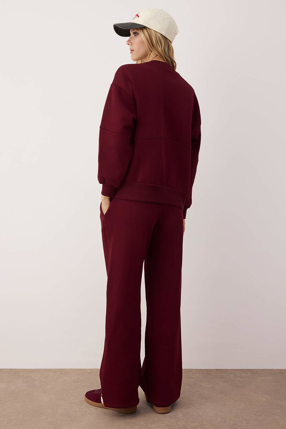 Oversize/Wide Fit Zippered Thick Inside Fleece Knitted Tracksuit TWOAW25EM00001