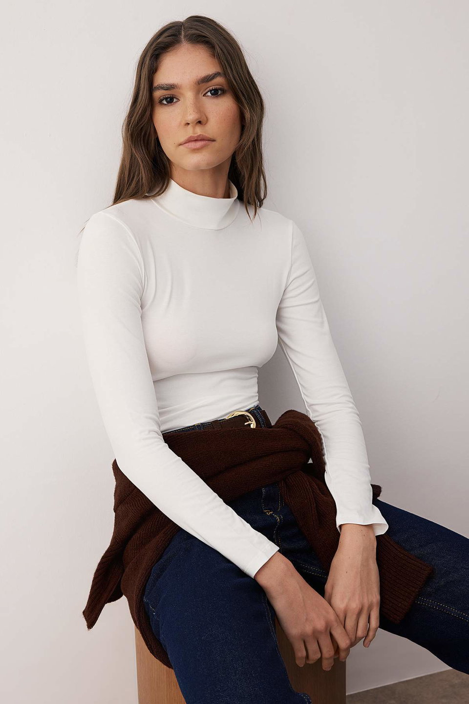 Turtleneck Snap Knitted Bodysuit TWOAW21BD0008
