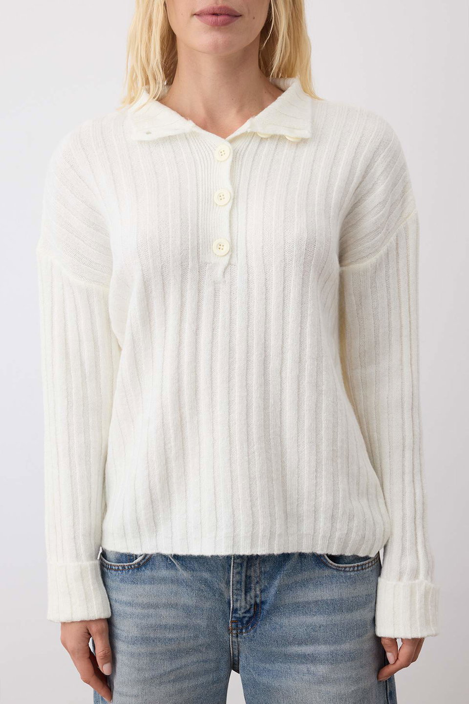 Wide Fit Soft Textured High Neck Knitwear Sweater TWOAW21KZ0783