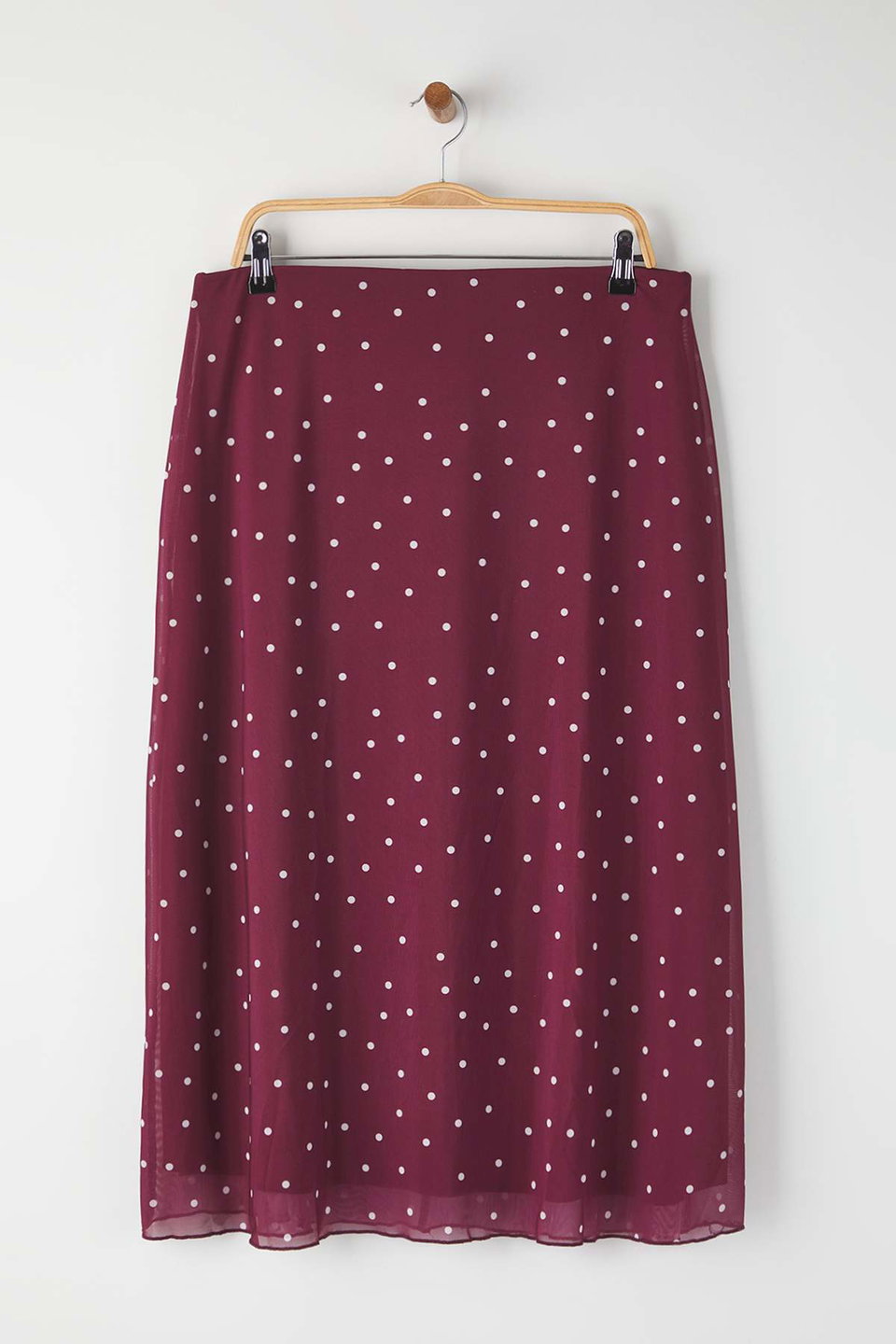 A-Line Leopard Patterned Tulle Knit Plus Size Skirt TBBAW25AZ00006