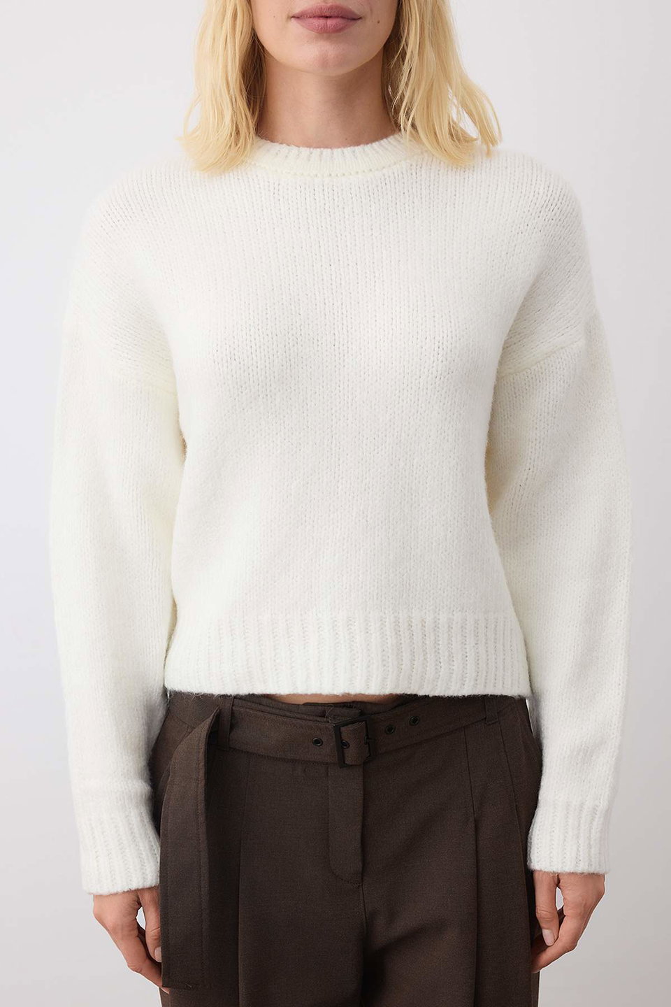 Wide Fit Soft Textured Basic Knitwear Sweater TWOAW23KZ00185