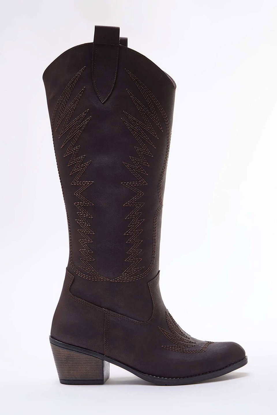 Suede with Embroidered Block Heels Women's Cowboy Boots TAKAW25CZ00016