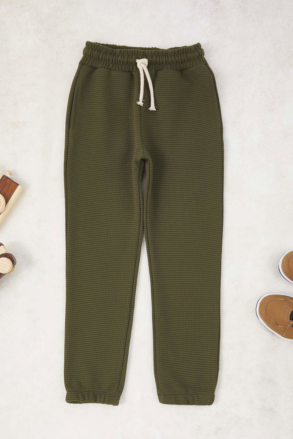 Cotton 2-Piece Plain Boys' Knitted Sweatpants Tkdaw26Ea00013