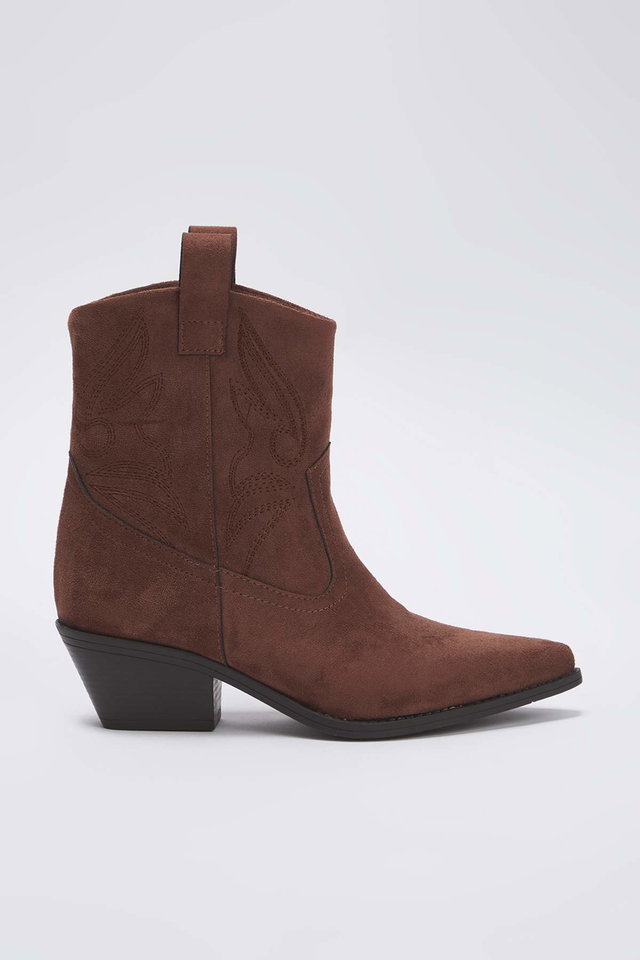 Dark brown - Dark Brown Suede Cowboy Women's Boots TAKAW26BO00066