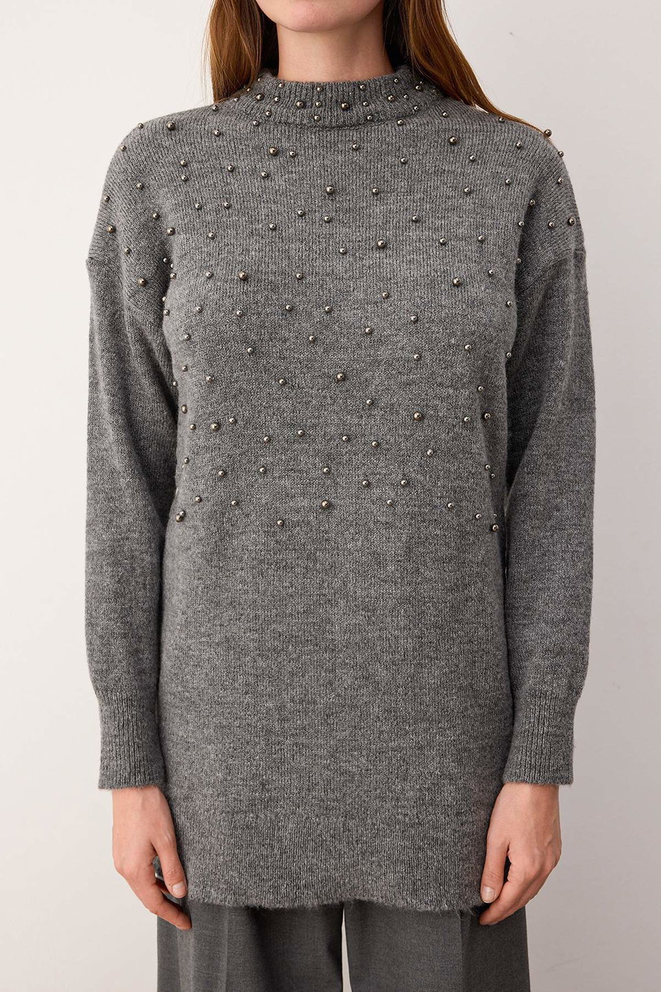 Metal Pearl Detailed Knitwear Sweater TCTAW26AK00006