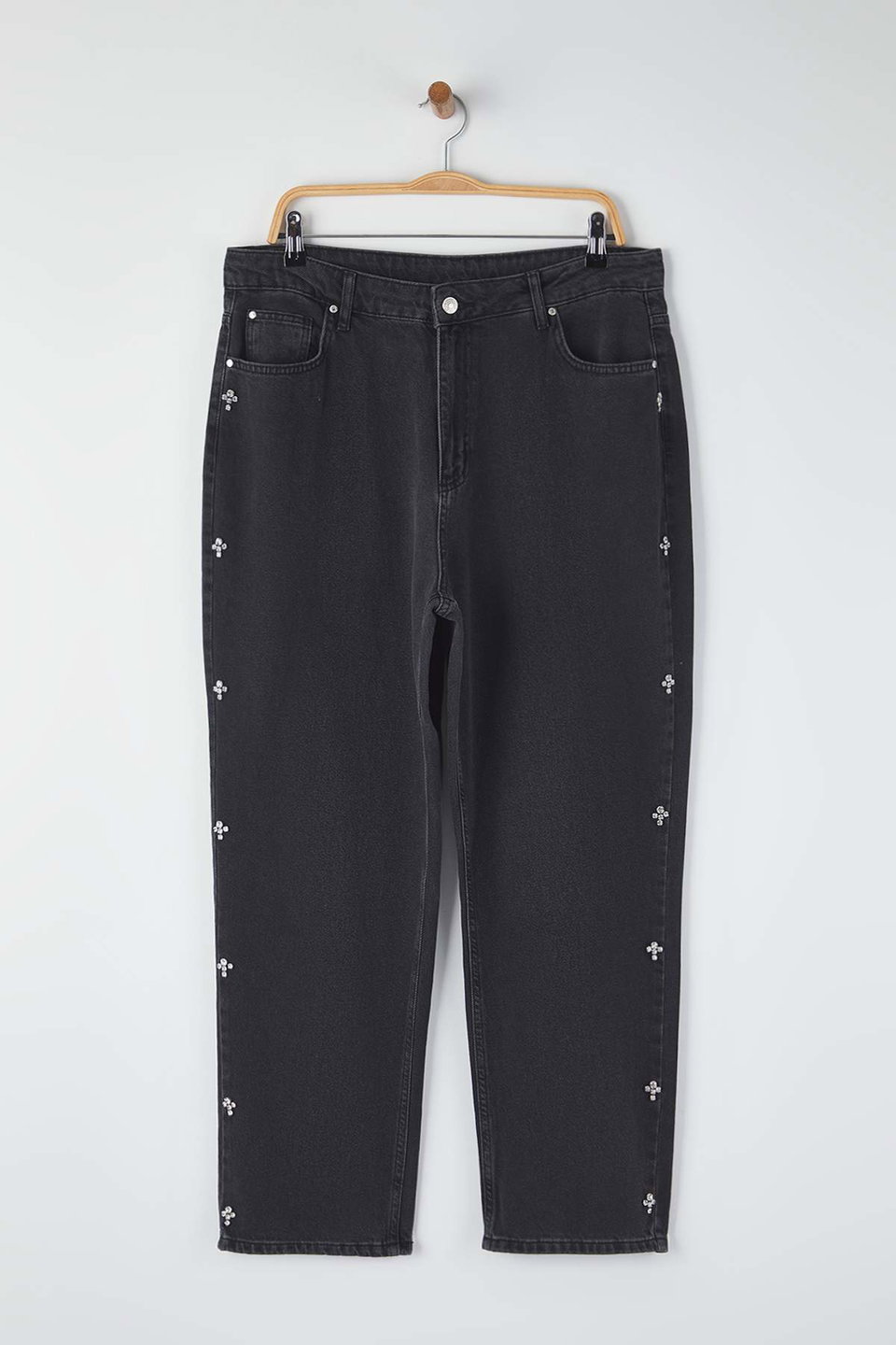 Stoned High Waist Plus Size Mom Jeans TBBAW26CJ00044