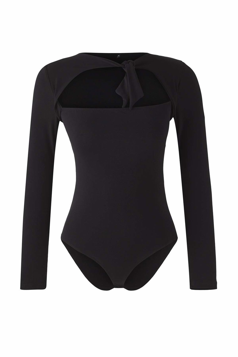 Tied Asymmetric Collar Knitted Bodysuit TPRAW26BD00023
