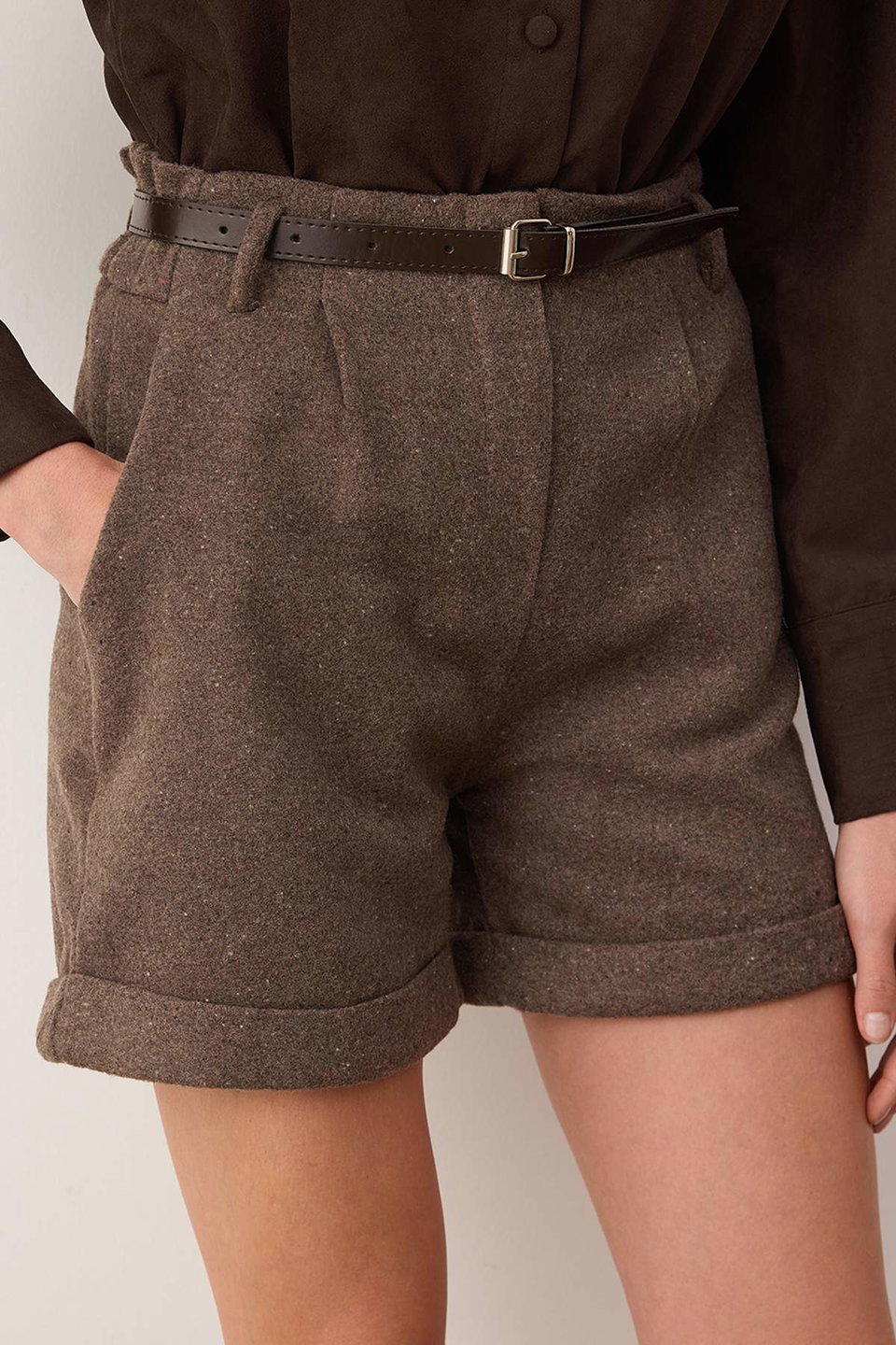 Cashmere Belted Shorts & Bermuda TWOAW26SR00037