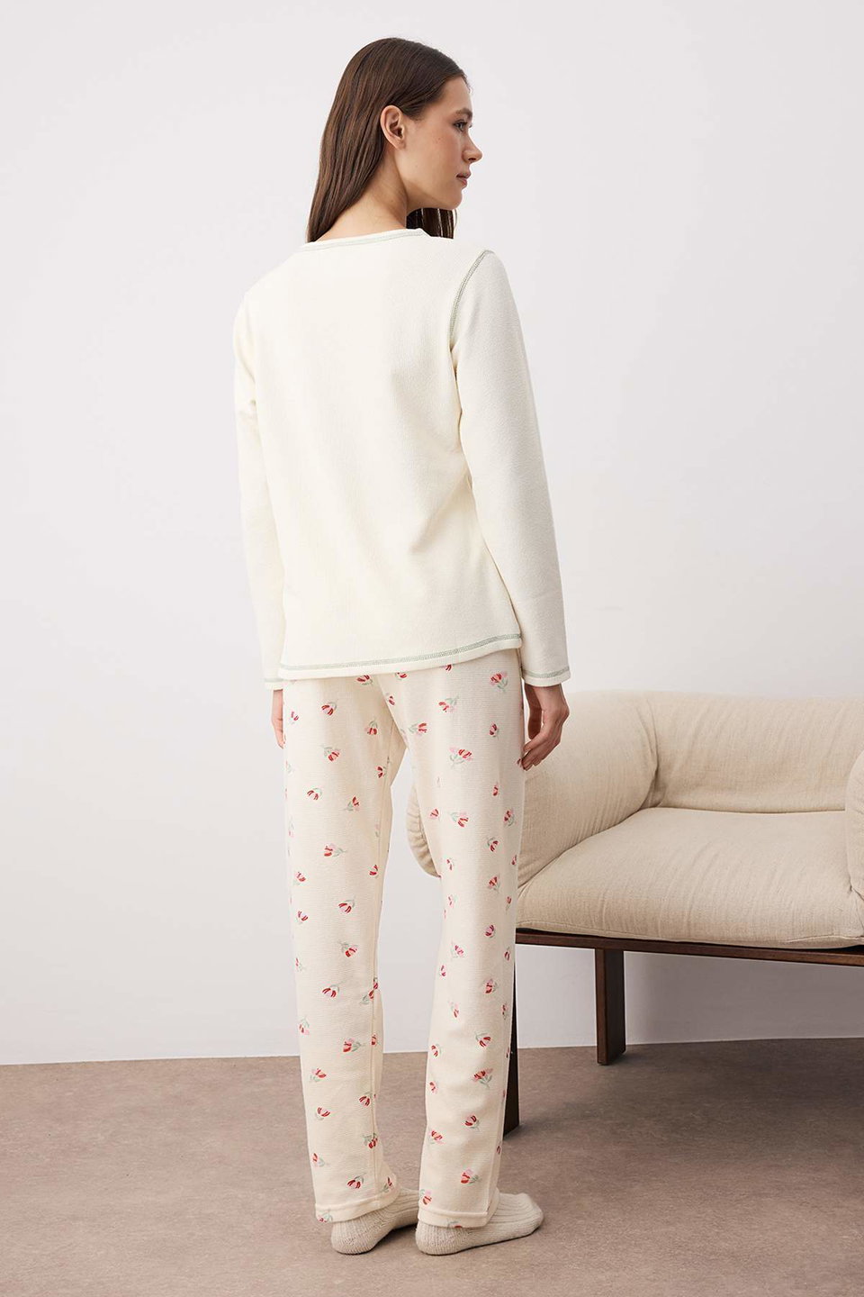 Teddy Bear Soft Winter Waffle Knit Pajama Set THMAW26PT00187