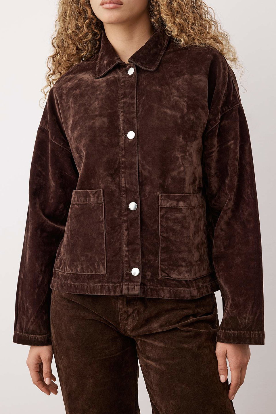 Suede Look Denim Jacket TWOAW25CE00078