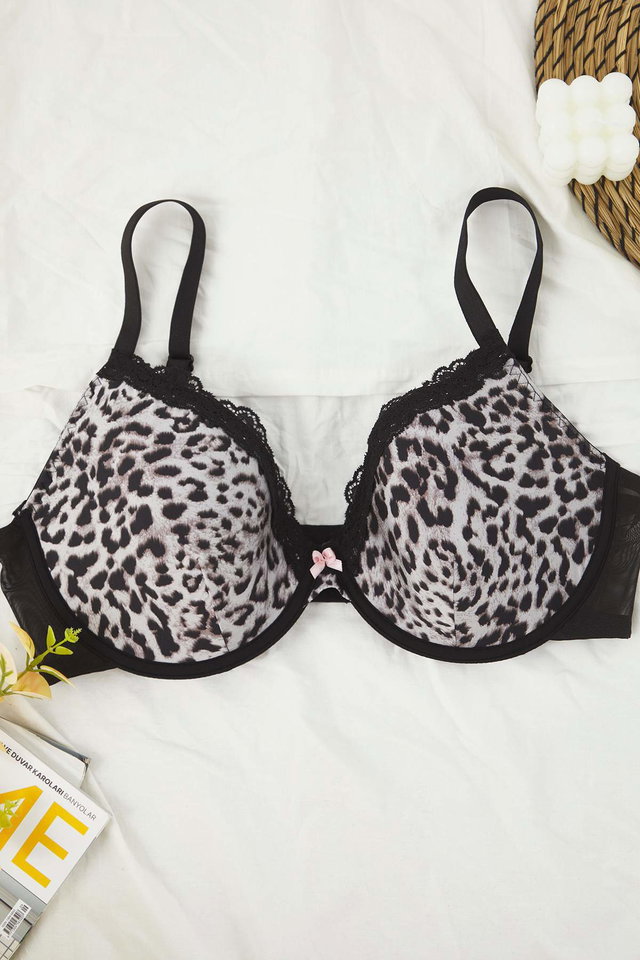 Very colorful - Multi-Colored Animal Pattern Underwire Thin Fixed Cup Plus Size Bra Tbbaw26Cw00005