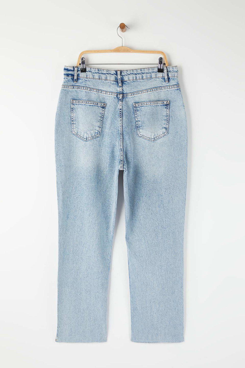 Cut-Out High Waist Straight Fit Plus Size Jeans TBBAW26CJ00039
