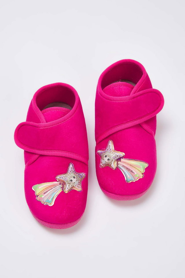 Fuchsia - Fuchsia Light Patch Detailed Little Girl Kids Panduf TAKAW26ER00018