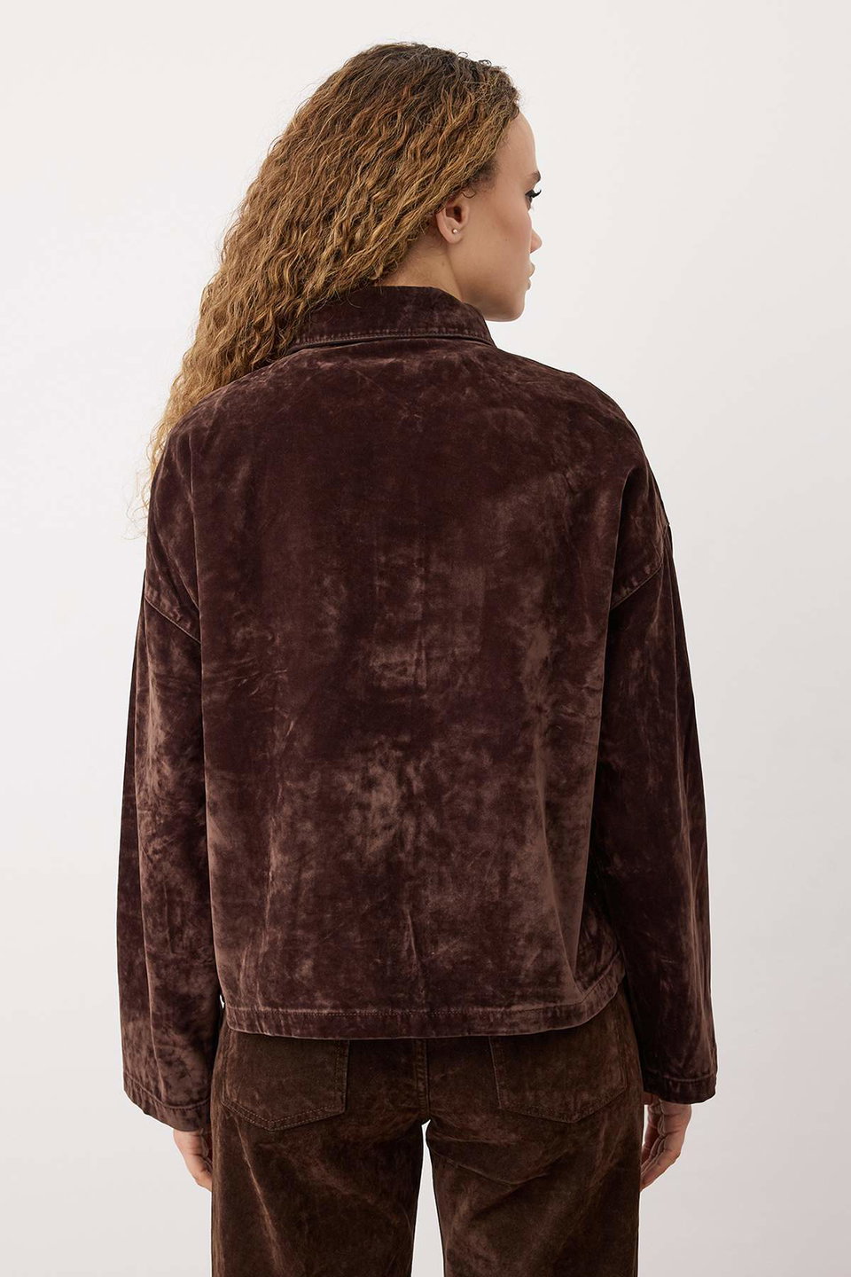Suede Look Denim Jacket TWOAW25CE00078