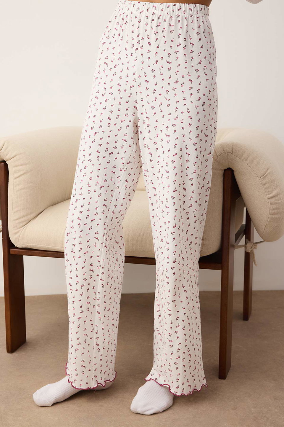 2-Pack Floral Cotton Lycra Jersey Knitted Pajama Bottoms THMAW26PJ00005