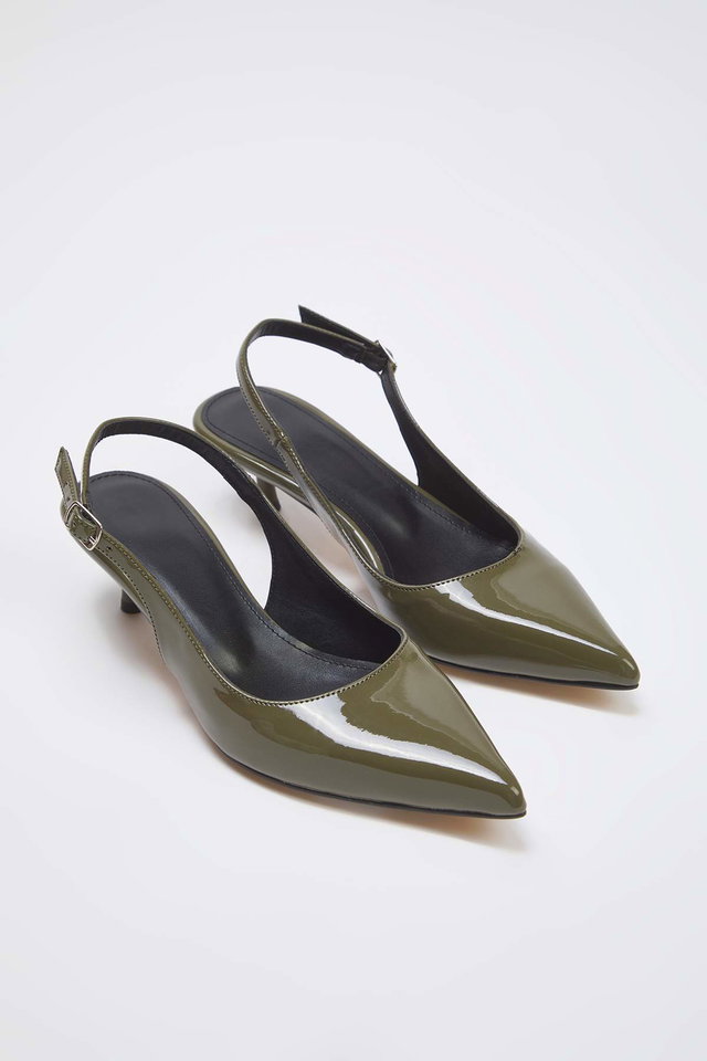 Khaki - Brown Suede High Heel Shoes TAKSS25TO00005