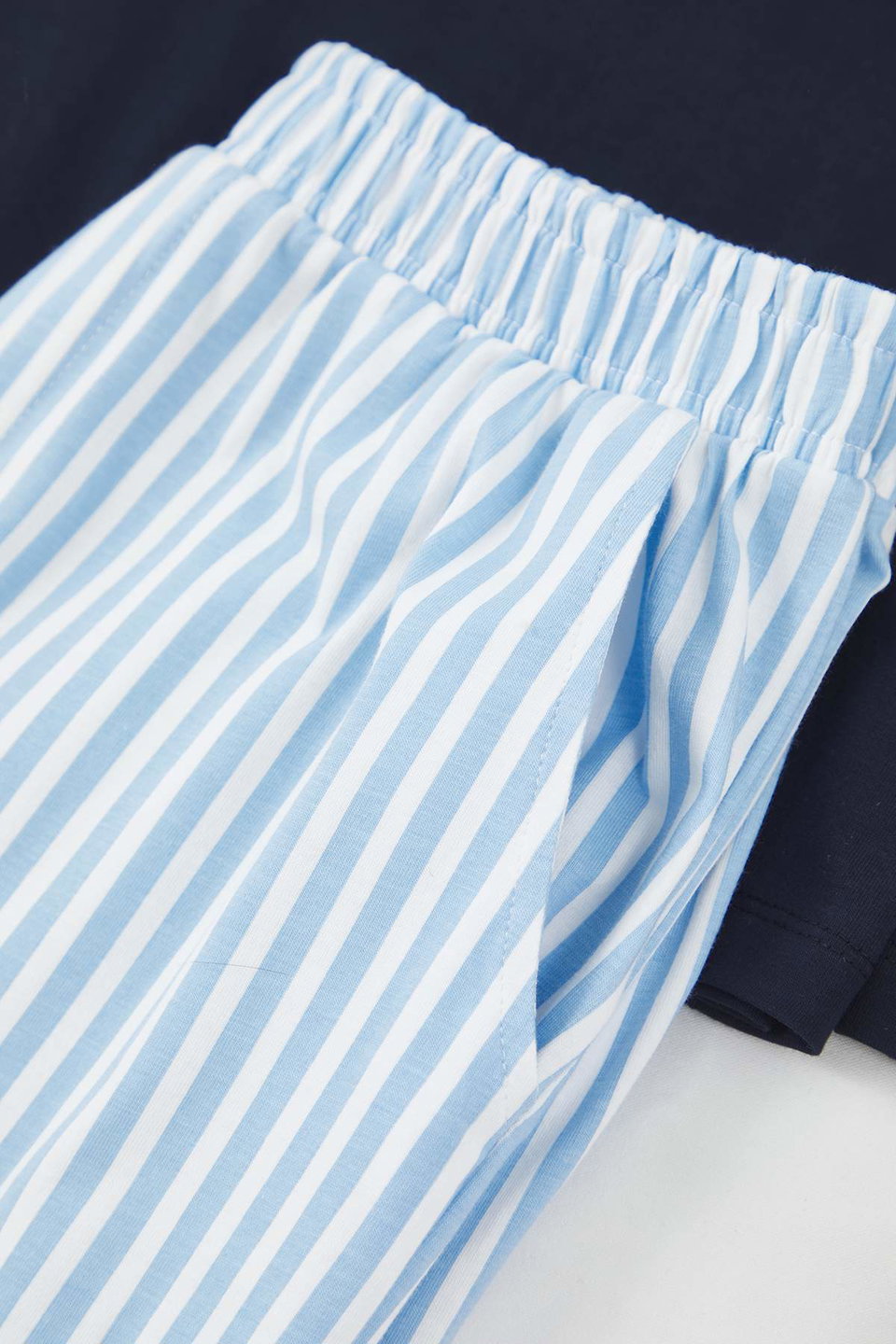 regular fit embroidered six-striped knitted pajama set tmnaw26pt00056