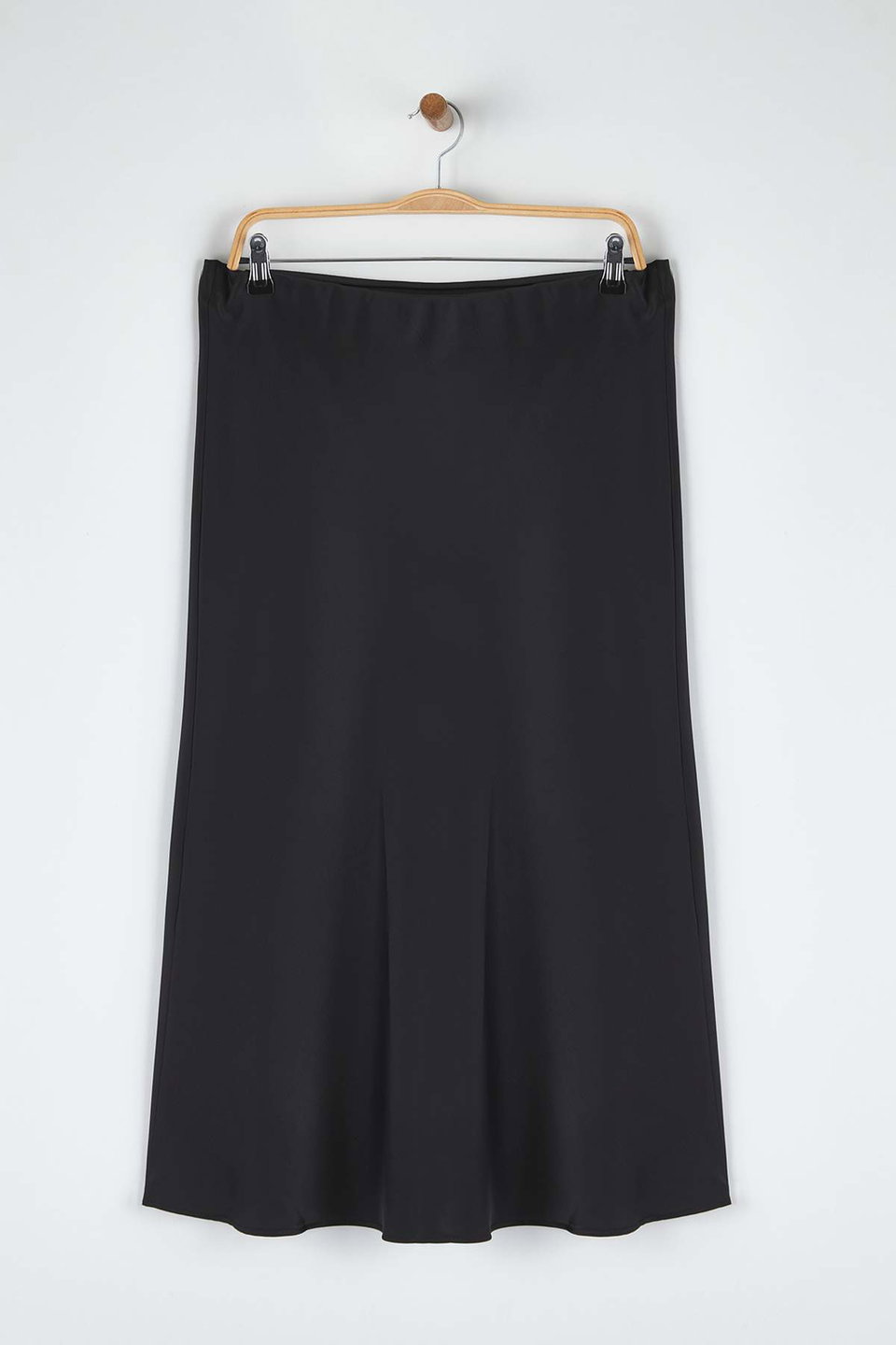 Midi Length Satin Woven Plus Size Skirt TBBAW26AZ00008