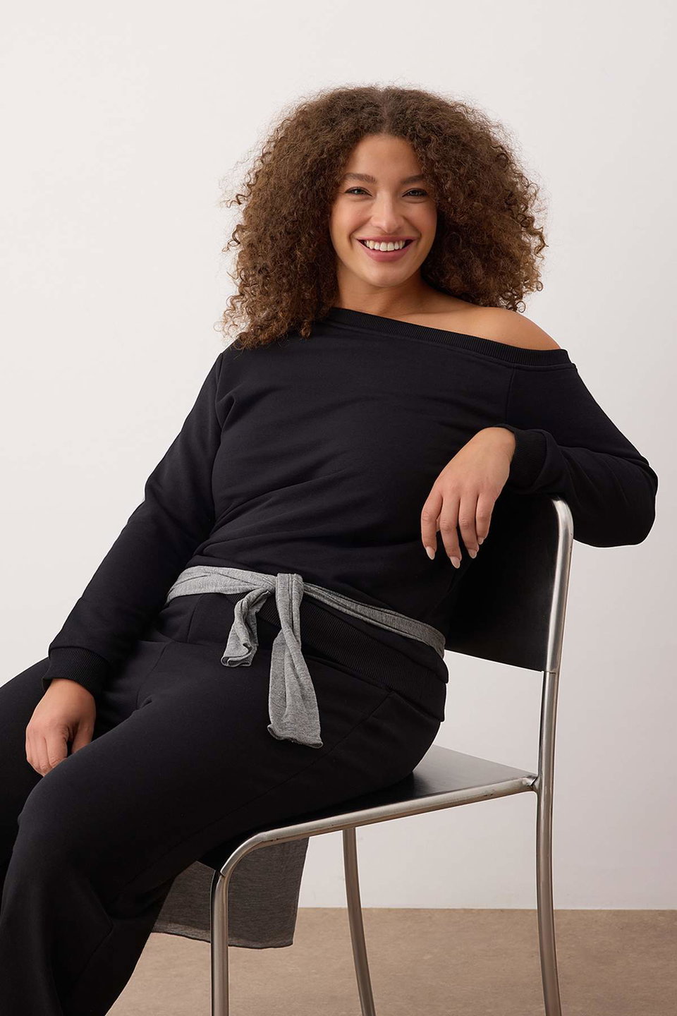 Off-Shoulder Regular Plus Size Tracksuit TBBAW26TS00006