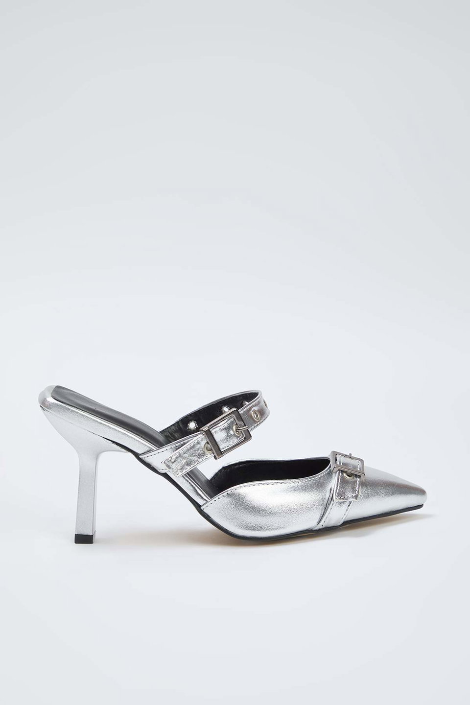 Buckle Detailed Pointed Toe Thin Heeled Women's Classic Heeled Shoes Takaw26To00015