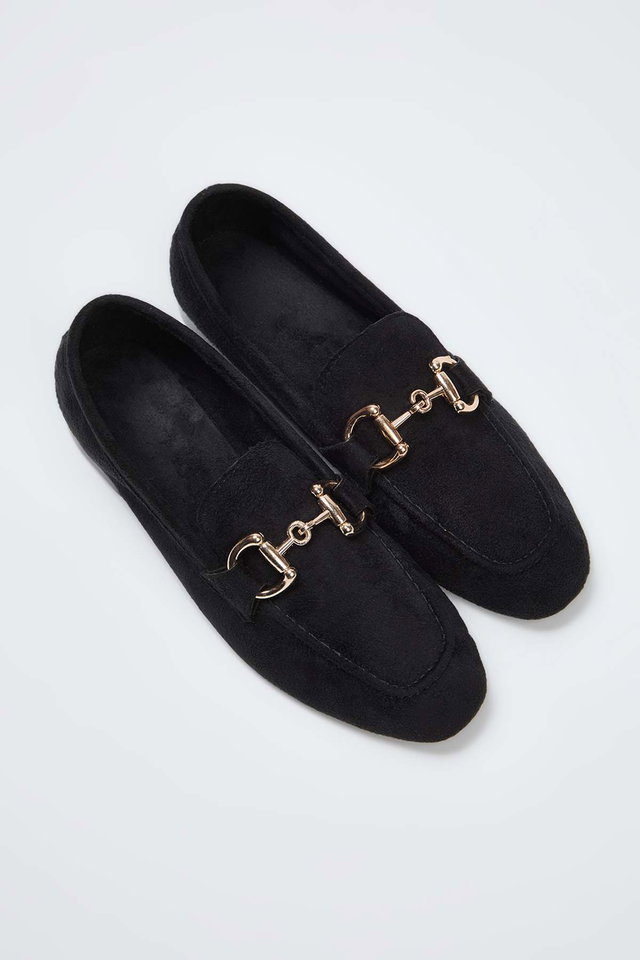 Black - Cherry Brown Suede Accessory Detailed Women's Loafer Shoes TAKSS25LA00000