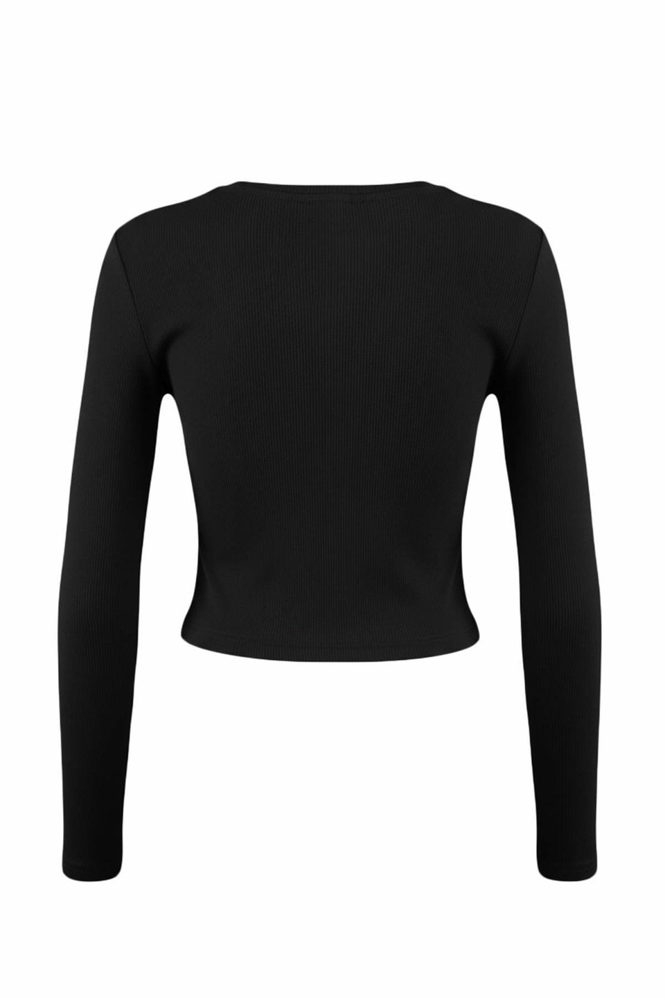 2 Pack Fitted Crew Neck Ribbed Crop Stretchy Knitted Blouse TWOAW22BZ0331