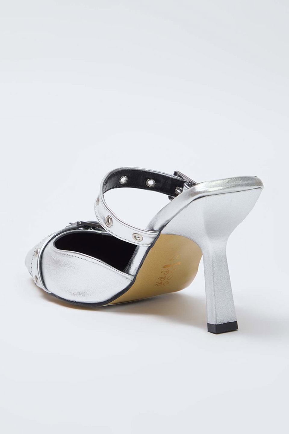 Buckle Detailed Pointed Toe Thin Heeled Women's Classic Heeled Shoes Takaw26To00015