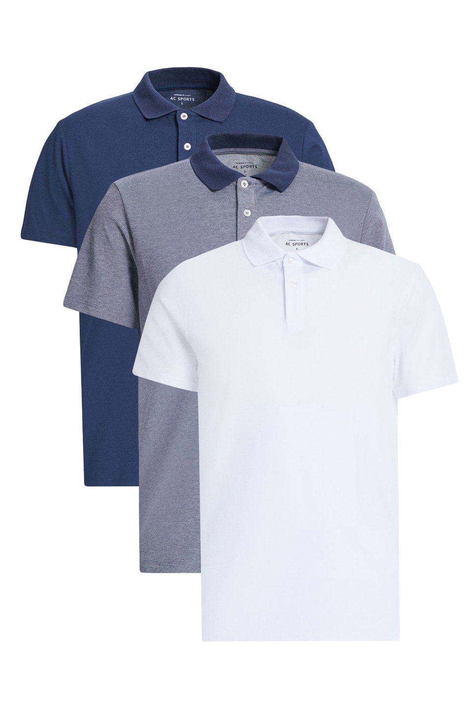3-Pack Polo Neck T-Shirts