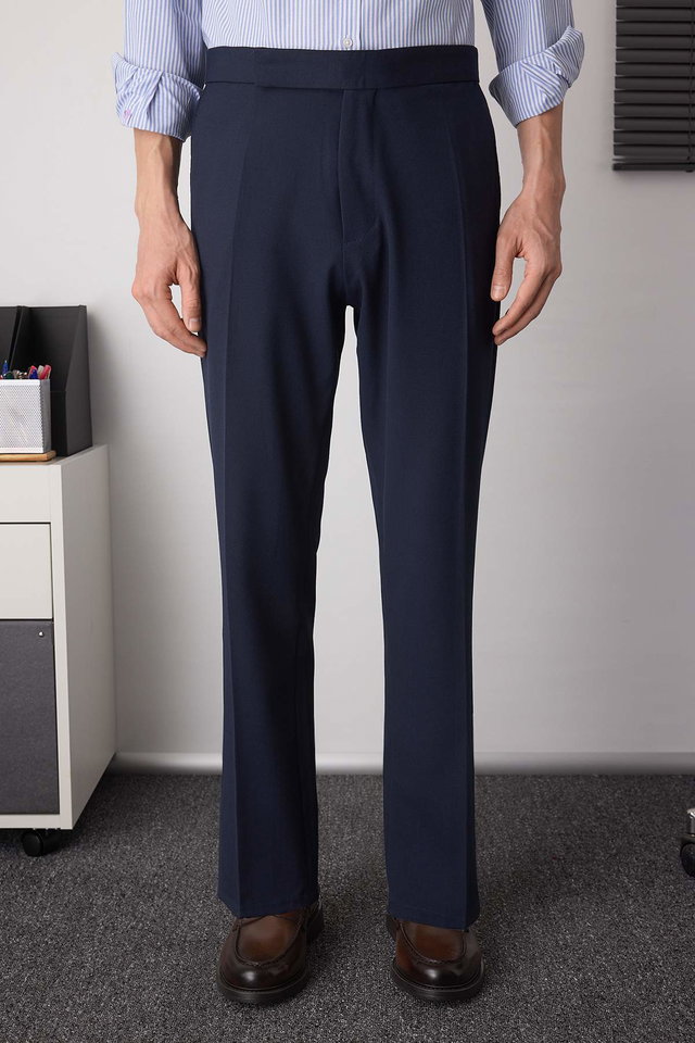 Navy blue - Navy Blue Men's New Italian Cut Fabric Trousers TMNAW26PL00016