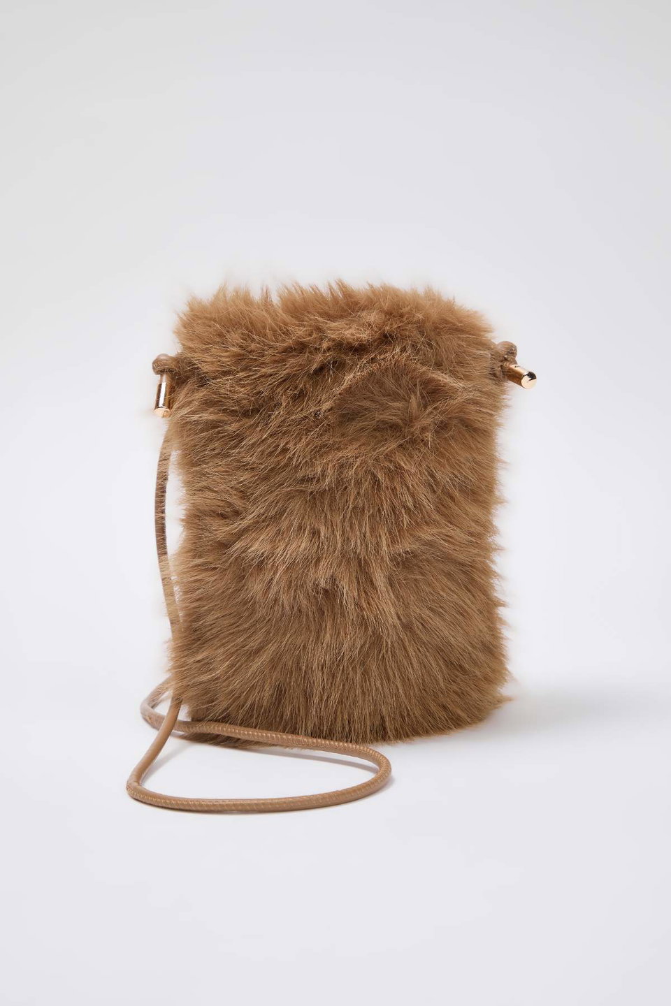 Camel Faux Fur Crossbody Women's Shoulder and Phone Bag Takaw26Oc00067