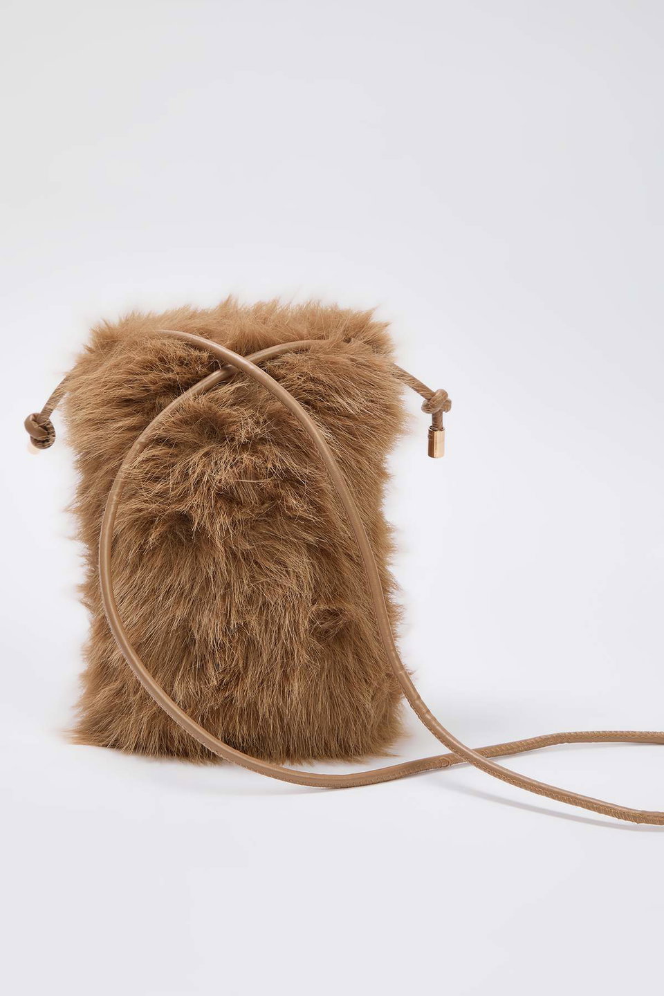 Camel Faux Fur Crossbody Women's Shoulder and Phone Bag Takaw26Oc00067