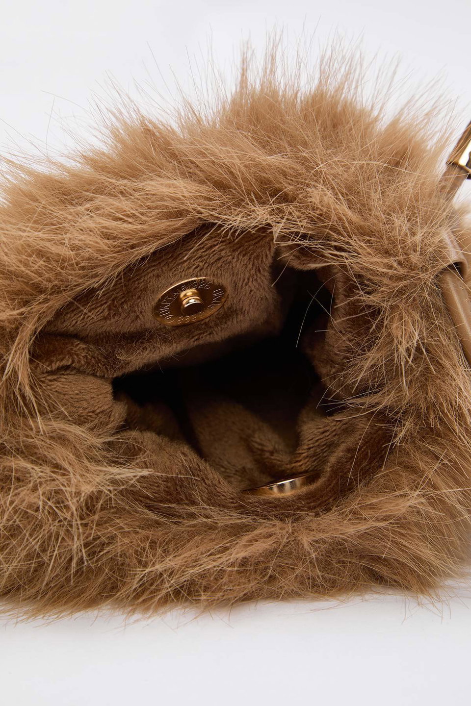Camel Faux Fur Crossbody Women's Shoulder and Phone Bag Takaw26Oc00067