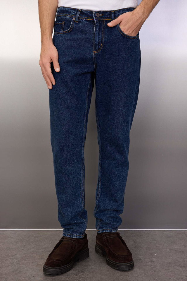 Navy Blue-2006 - Navy 100% Cotton Essential Fit Jeans Jeans Tmnaw23Je00104