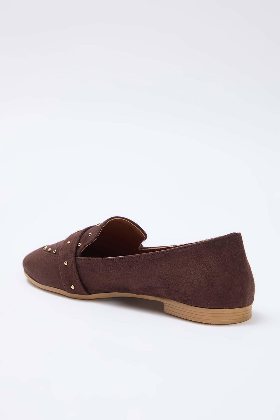 suede trok detailed women's loafer shoes takaw26la00009