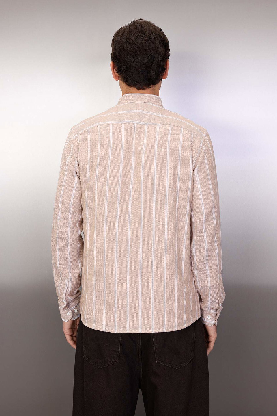 Slim Fit Button Collar Striped Shirt TMNSS22GO0028