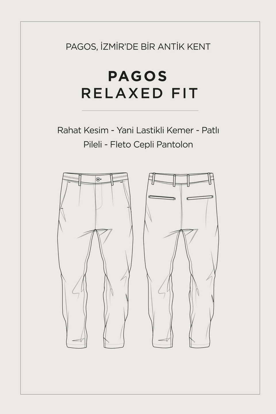 Men's Cotton Classic Waist Relaxed Fit Trousers A41Y3037