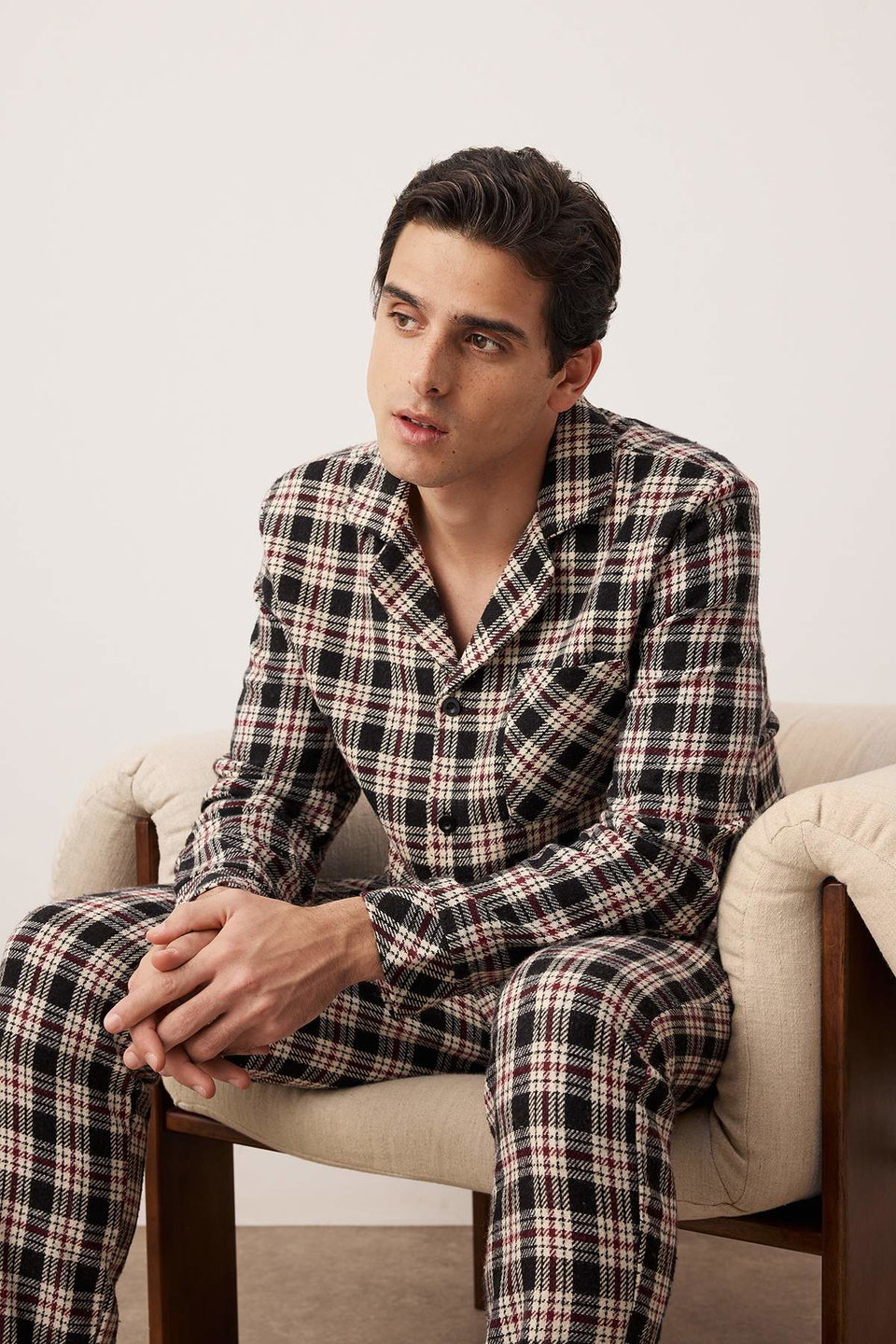 Regular Fit Plaid Woven Pajama Set TMNAW22PT1078