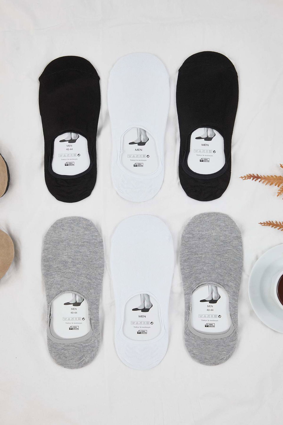 6 Pairs Anti-Slip Heel Comfort Model Non-Slip Silicone Heel Cotton Ballet Socks Tmnaw26Co00001
