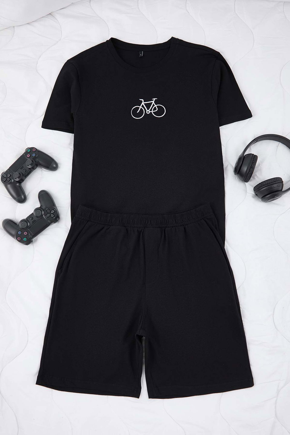 Regular Fit Embroidered Knitted 3 Piece Pajama Set TMNAW25PT00024
