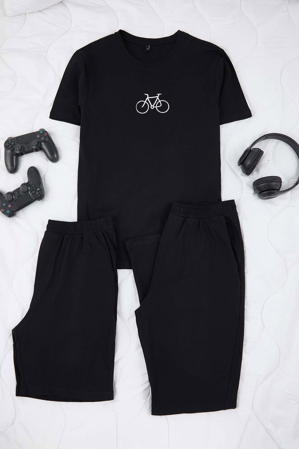 Regular Fit Embroidered Knitted 3 Piece Pajama Set TMNAW25PT00024
