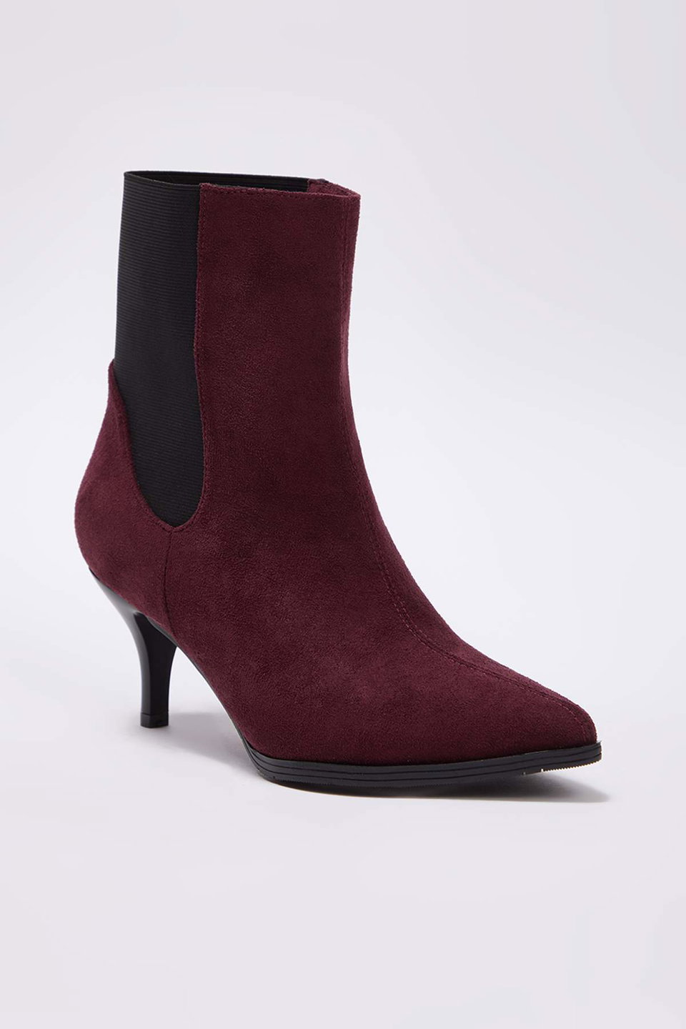 suede pointed toe women's thin heeled half boots takaw26bo00105